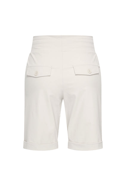 Femme Short à Taille Élastiquée avec Cordon de Serrage et Poches