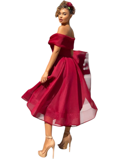 Femme Robe de Demoiselle d'Honneur Épaules Dénudées