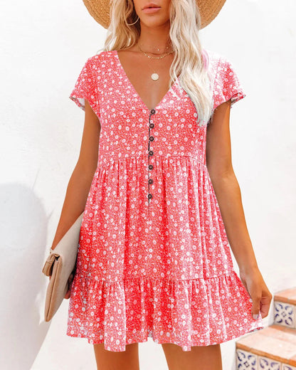 Robe Courte d'Été pour Femme Coupe Ample