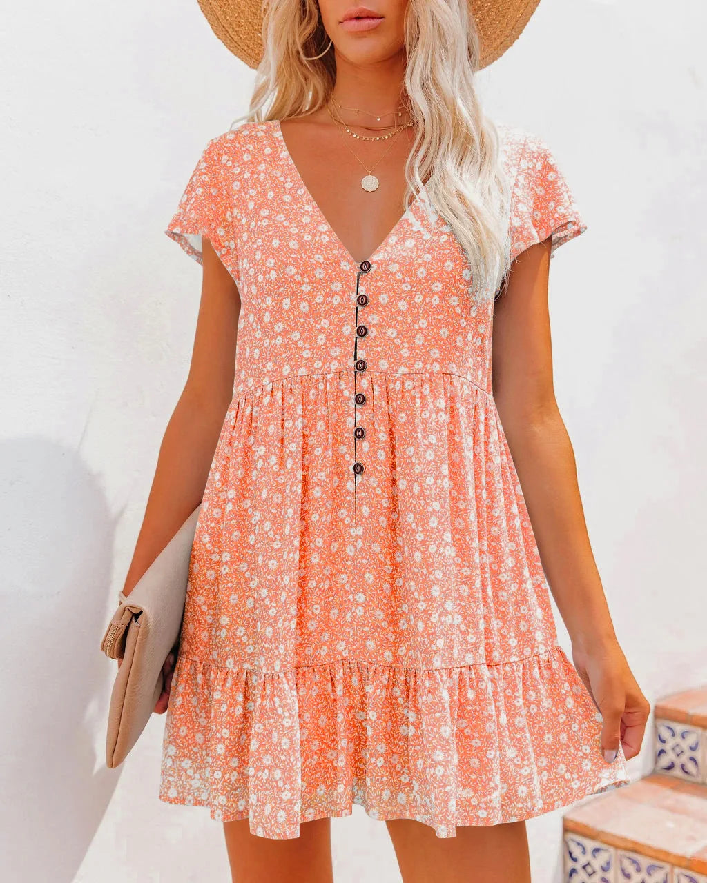 Robe Courte d'Été pour Femme Coupe Ample