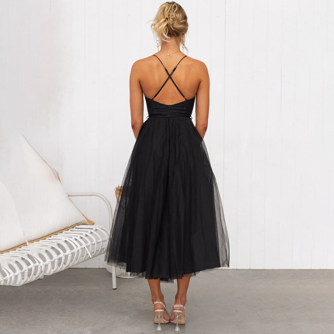 Robe de Soirée Femme Cintrée en Maille pour Occasions Festives